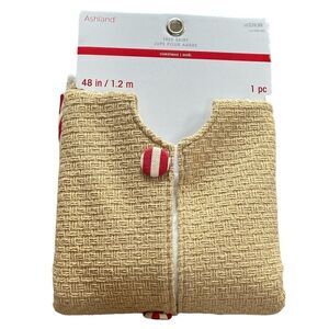 Ashland Tan Red Cream Striped Border Christmas Tree Skirt 48 Inch NWT Holiday